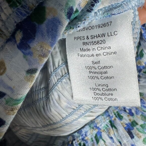 Veronica Beard Cici Floral Smocked Fit-And-Flare Mini Dress size 6 blue NWT - Picture 10 of 12